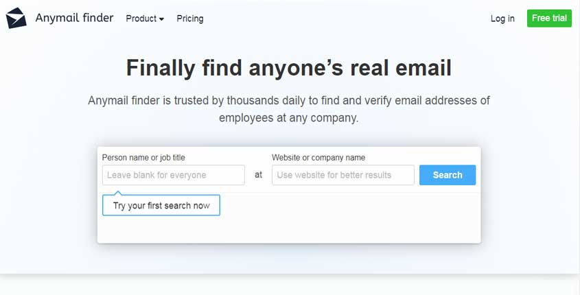 Anymail Finder Tool