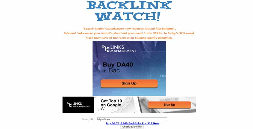 Backlink Watch Tool