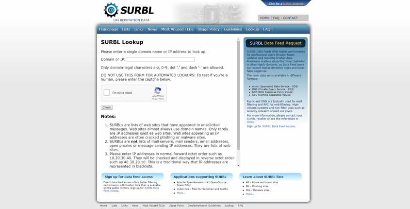 SURBL Tool