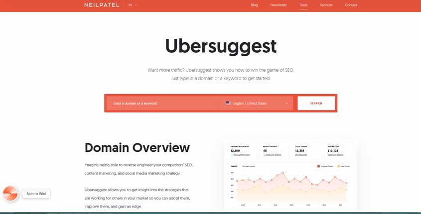 Ubersuggest Tool