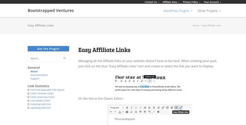 Easy Affiliate Links Plugin