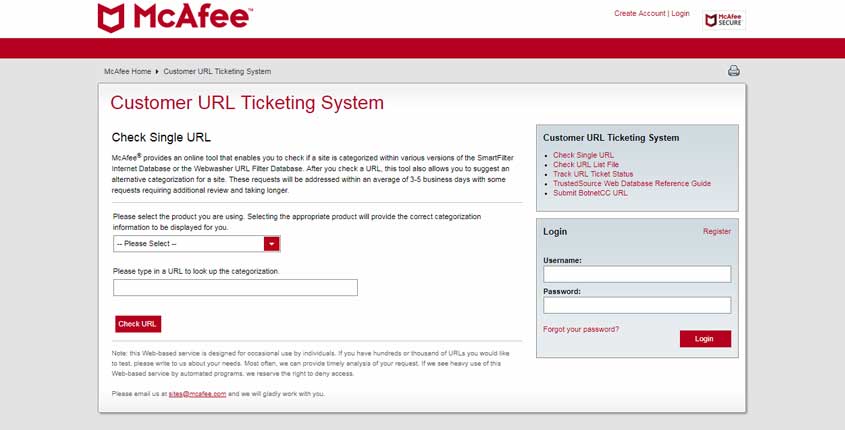 Trusted Source URL Ticketing System Tool