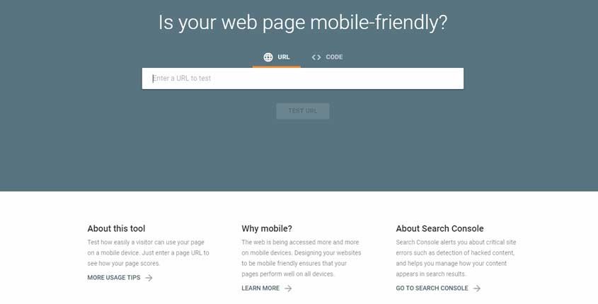 Google Mobile Friendly Test Tool