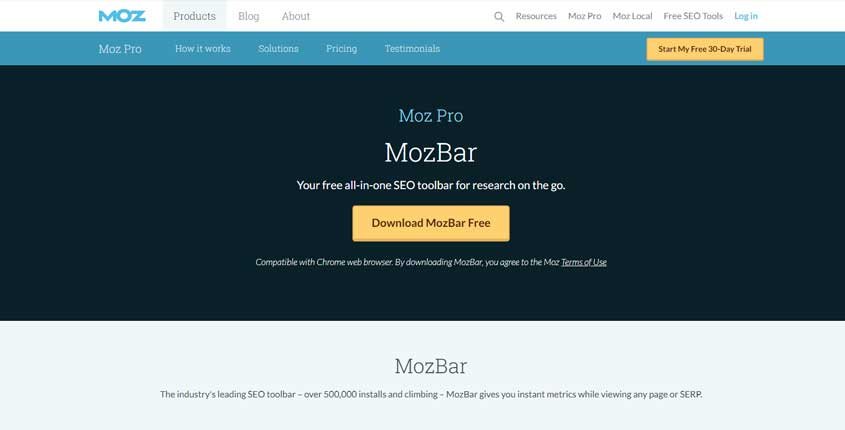 Mozbar Browser Extension