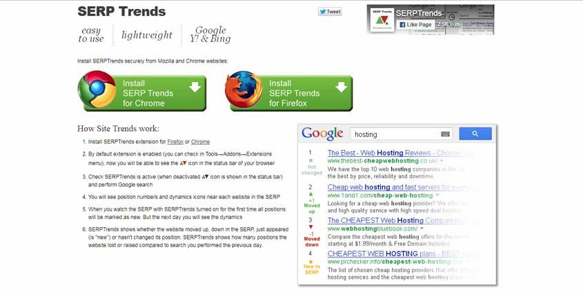 SERP Trends Browser Extension