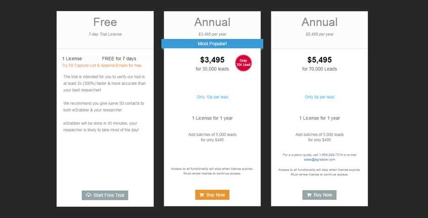 eGrabber Prices