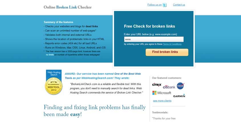 Broken Link Checker Tool