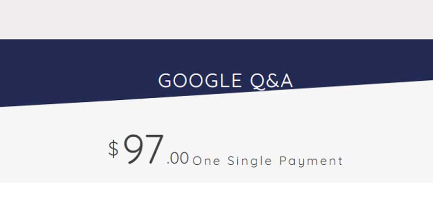 Google Q&A Software Prices
