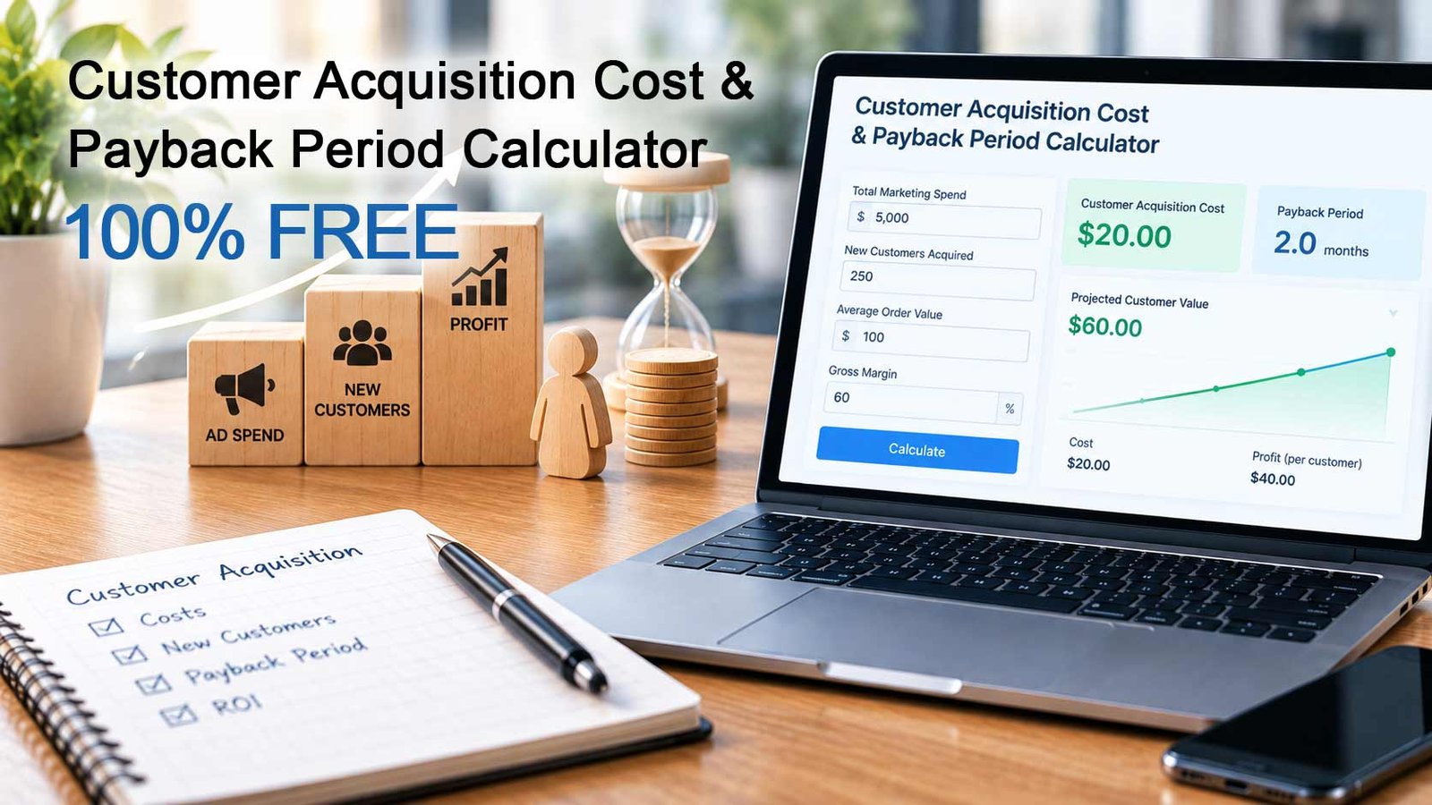 Customer Acquisition Cost and Payback Period Calculator
