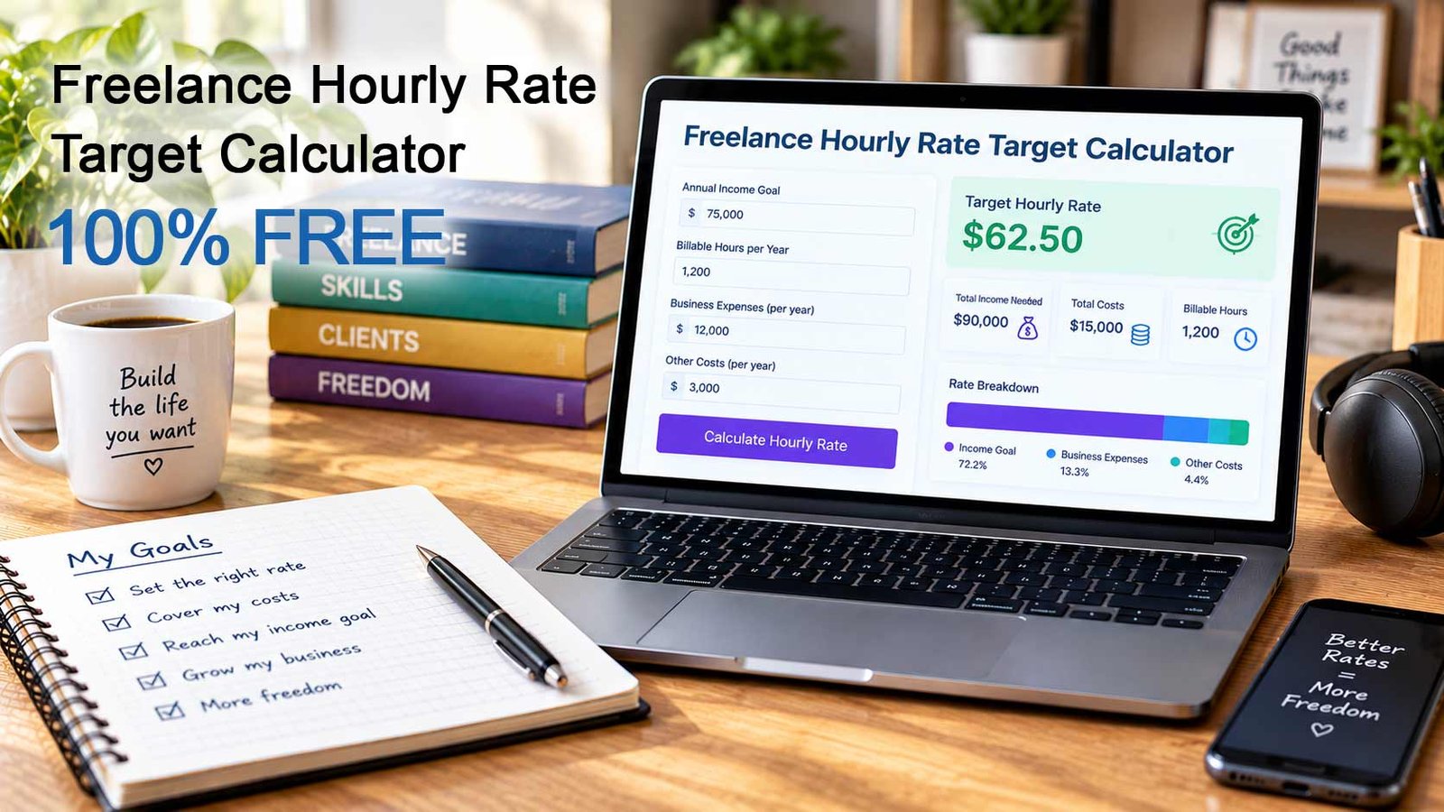 Freelance Hourly Rate Target Calculator