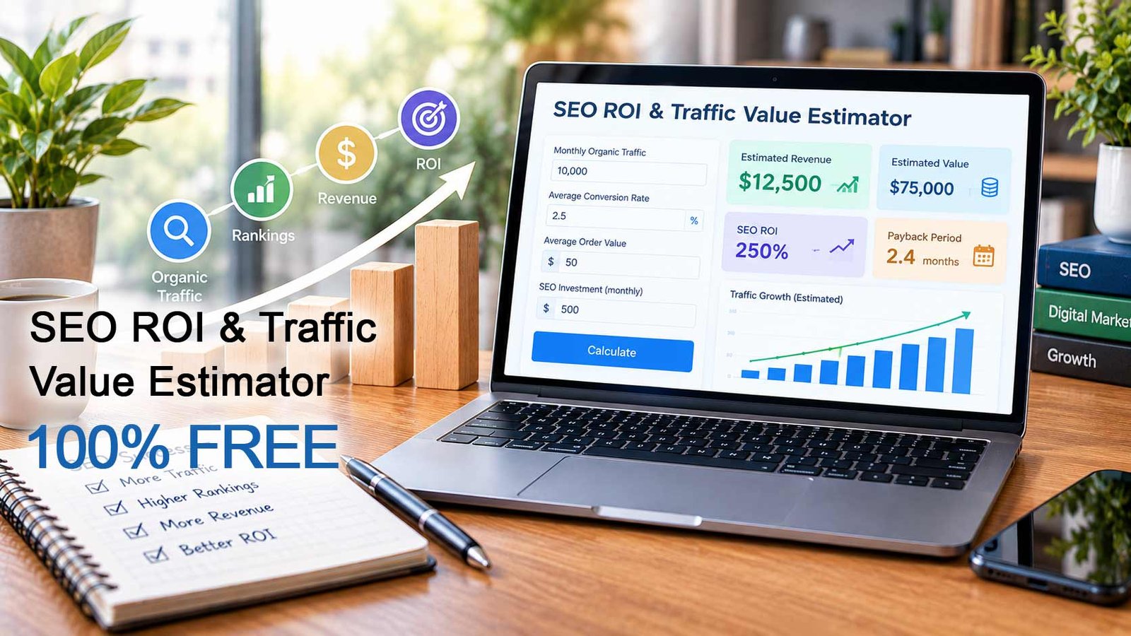 SEO ROI & Traffic Value Estimator
